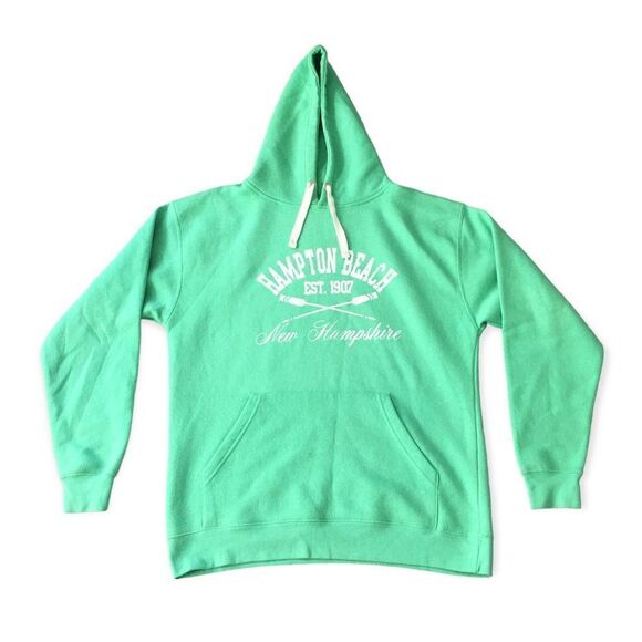 🔃Hampton Beach New Hampshire Green Hoodie Sweatshirt - Picture 1 of 7